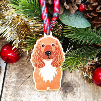 Cocker Spaniel Dog Hanging Wooden Christmas Decoration, 4 of 6