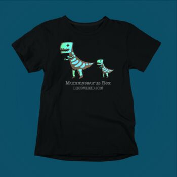 Mumasaurus Dinosaur T Shirt Glow In The Dark, 5 of 7