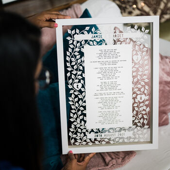 Personalised Wedding Reading Poem Papercut, 6 of 7