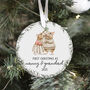 First Xmas Nanny And Grandad Ceramic Ornament Gift, thumbnail 2 of 7