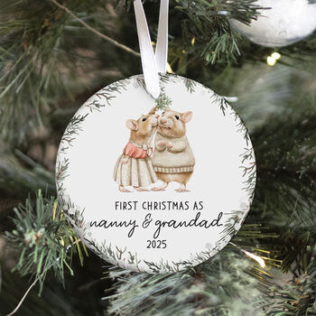 First Xmas Nanny And Grandad Ceramic Ornament Gift, 2 of 7