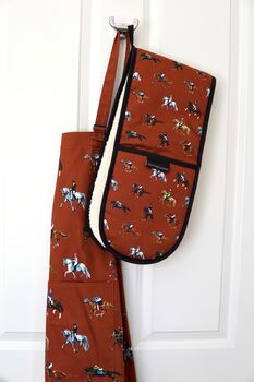 Dressage And Racehorses Double Oven Gloves, 7 of 7