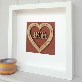 Personalised Leather Anniversary Oak Heart, 2 of 3