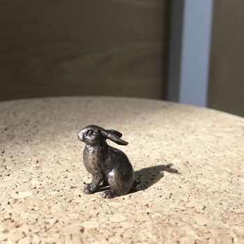 Miniature Bronze Rabbit Sculpture 8th Anniversary Gift, 2 of 12