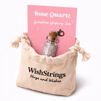 Rose Quartz Gemstone Wishing Jar Love Gift, 2 of 3