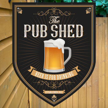 Pub Shed Personalised Home Pub Sign / Man Cave Sign, 5 of 8