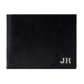Personalised Leather Wallet In Ebony Black, 2 of 7