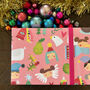 Christmas Characters Wrapping Paper Two Sheets, thumbnail 1 of 7