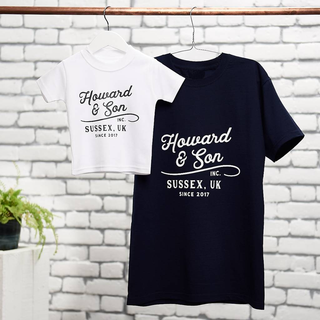 Personalised Vintage Father And Child T Shirt Set, 1 of 10