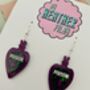Poison Glitter Resin Earrings/ Gothic Jewellery Small Sparkly Poison Earrings / Vintage Apothecary Jewellery / Gift For Her Small Sparkly Villain Accessory, thumbnail 3 of 6