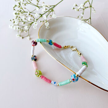 No Waste Millefiori Beaded Anklet, 3 of 10