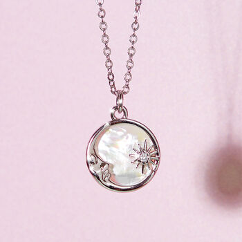 Mother Of Pearl Moon And Star Necklace, 6 of 8