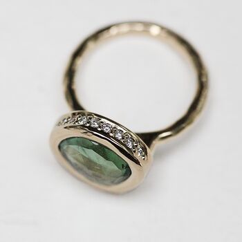 Statement Diamond Green Tourmaline Ring, 3 of 6
