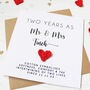 Personalised 2nd Anniversary Card With Cotton Heart, thumbnail 4 of 5