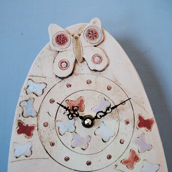 Wall Clock With Pink Butterflies, 2 of 6