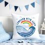 Personalised New Baby Mountain Adventure Cushion, thumbnail 1 of 8