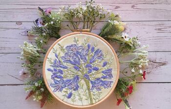 Agapanthus Flower Hand Embroidery Pattern Design, 10 of 10