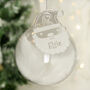 Personalised Santa Claus Glass Feather Bauble, thumbnail 2 of 2