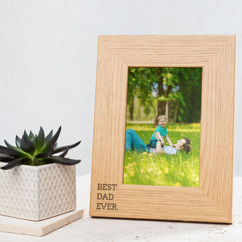 Best Dad Ever Engraved Wooden Photo Frame, 2 of 6