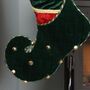 Personalised Luxury Emerald Green Velvet Stocking, thumbnail 7 of 7