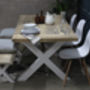 King's Cross Reclaimed Wood Dining Table With X Frame, thumbnail 2 of 8