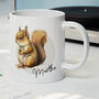 Personalised Name Painted Squirrel Office Gift Mug, thumbnail 1 of 4