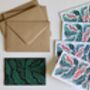 Luxury Linocut Candy Stripes And Holly Christmas Cards Set Of Four, thumbnail 7 of 12