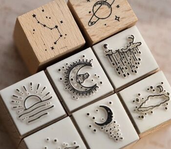 Moon And Celestial 16 Rubber Stamps Set, 4 of 8