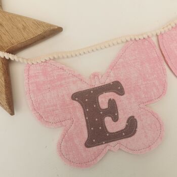 Bunting Personalised Pink Felt Butterfly Wall Decor, 11 of 11