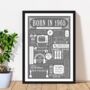 1965 Personalised 60th Birthday Fact Print Gift, thumbnail 1 of 10