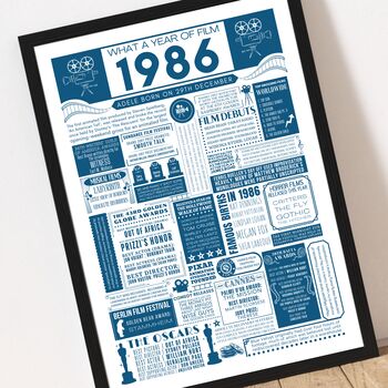 Personalised 1986 Film Poster 40th Birthday Gift, 4 of 12
