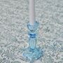 Pair Of Blue Glass, Lace Edge Candlesticks, thumbnail 5 of 9