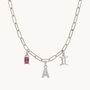Charm Builder™ Silver Paperclip Chain Multi Charm Necklace, thumbnail 2 of 9