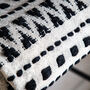 Black And Cream Patterned Throw With Tassels, thumbnail 3 of 3