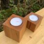 Oak Pillar Candle Holder With Extra Large Tealight, thumbnail 5 of 12