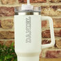 Personalised Varsity Extra Large Travel Cup With Handle, thumbnail 3 of 8