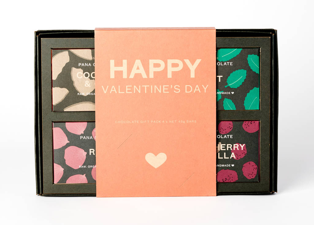 'happy Valentine's Day' Vegan Gift Pack By Pana Chocolate