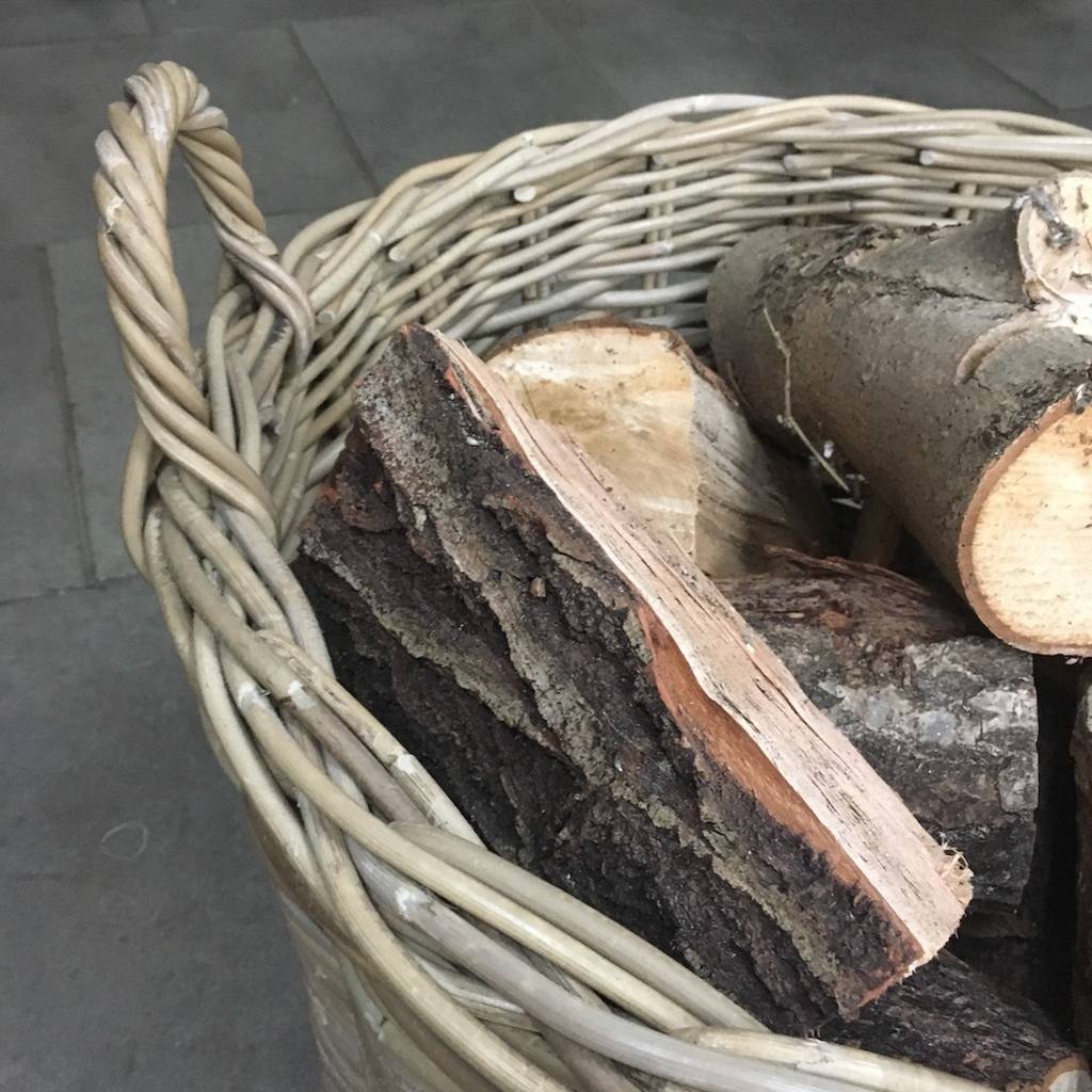 Large Round Log Basket By Idyll Home