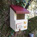 personalised handcrafted robin bird box by siop gardd ...