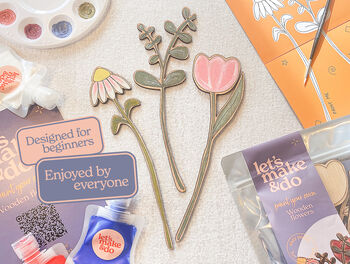 Paint Your Own Wooden Flowers Kit, 5 of 8