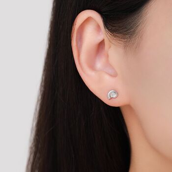 Sterling Silver Ammonite 16 G Flat Back Labret Earrings, 8 of 12