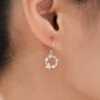 Sterling Silver Flower Wreath Drop Hook Earrings, thumbnail 1 of 10