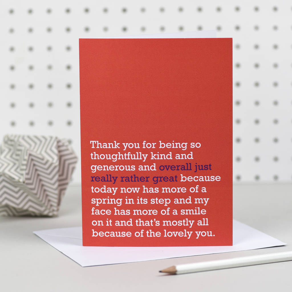 'Overall Just Really Rather Great' Thank You Card, 1 of 2