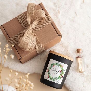 Personalised First Christmas Married Candle Gift, 4 of 6