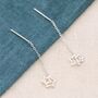 Sterling Silver Star Tassel Threader Earrings, thumbnail 2 of 5