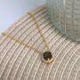 Round Smoky Quartz 18k Gold Plated Necklace, thumbnail 1 of 4