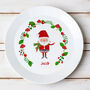 Personalised Christmas Toadstool Santa Plastic Plate, thumbnail 3 of 5