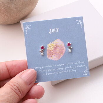Personalised Birthstone Star Earring Gift Box, 5 of 12