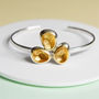 Sterling Silver Open Bangle With Gold 'Hidden Treasure', thumbnail 1 of 5