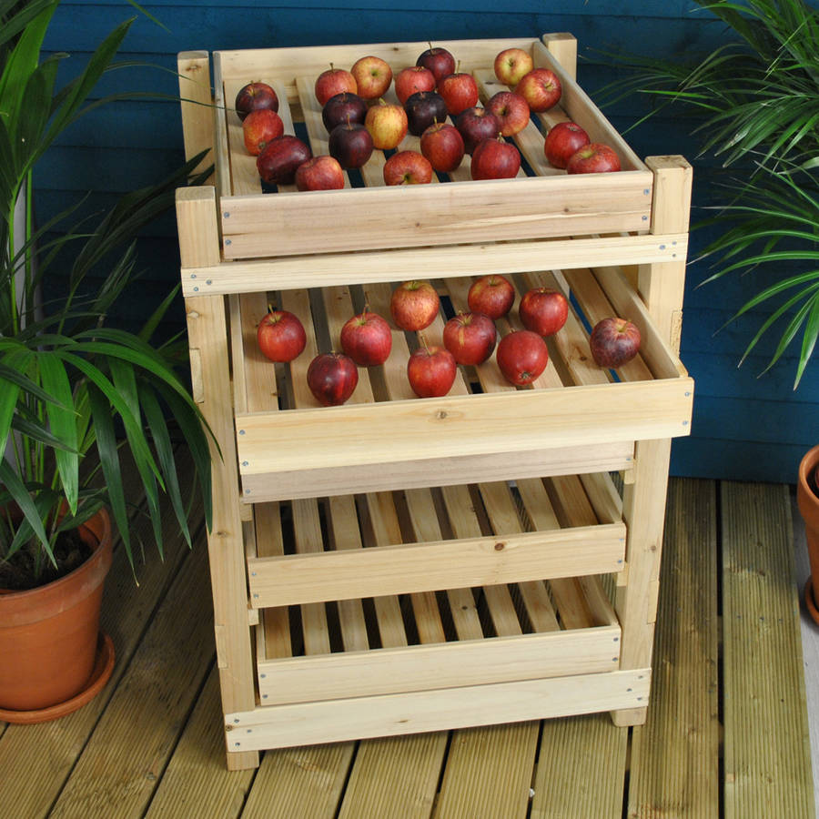 Wooden Apple Storage Rack With Five Drawers, 1 of 8
